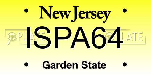 ISPA64 New Jersey License Plate