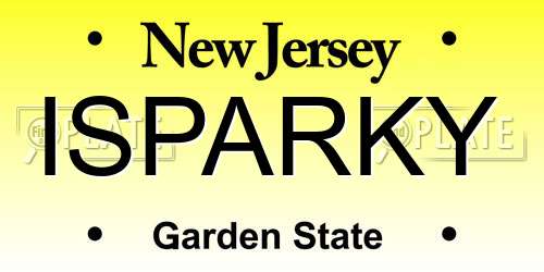 ISPARKY New Jersey License Plate