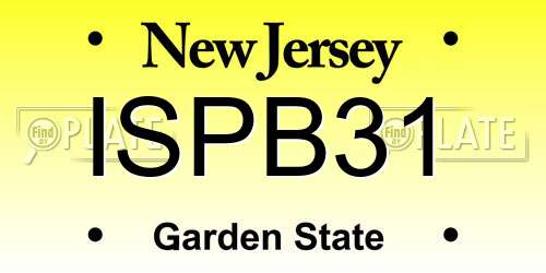 ISPB31 New Jersey License Plate