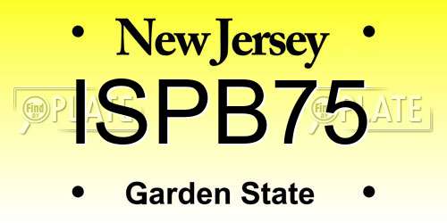 ISPB75 New Jersey License Plate
