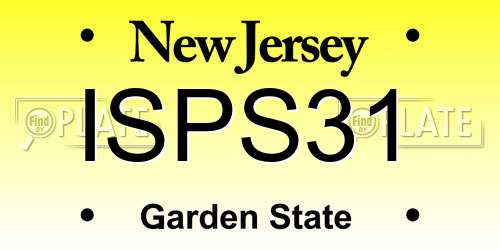 ISPS31 New Jersey License Plate