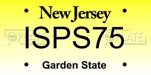 ISPS75 New Jersey License Plate
