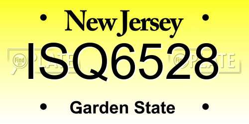 ISQ6528 New Jersey License Plate