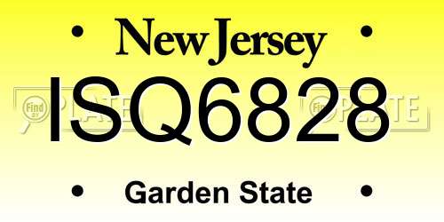 ISQ6828 New Jersey License Plate