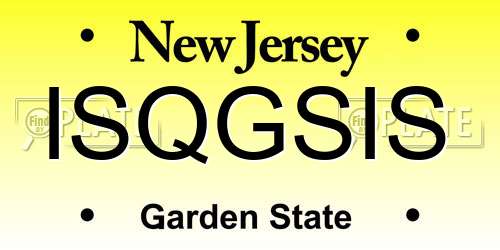 ISQGSIS New Jersey License Plate