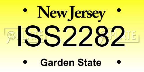 ISS2282 New Jersey License Plate