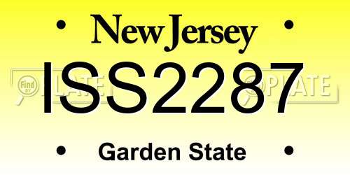 ISS2287 New Jersey License Plate