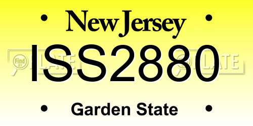 ISS2880 New Jersey License Plate