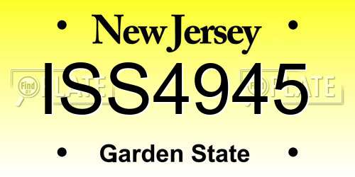 ISS4945 New Jersey License Plate