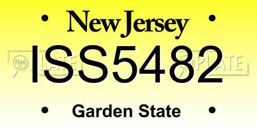 ISS5482 New Jersey License Plate