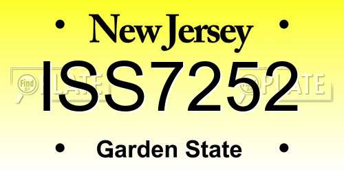 ISS7252 New Jersey License Plate