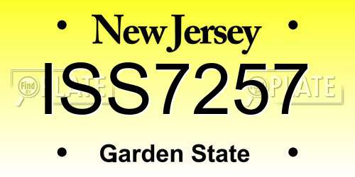 ISS7257 New Jersey License Plate