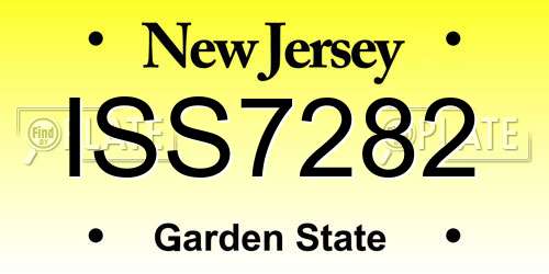 ISS7282 New Jersey License Plate