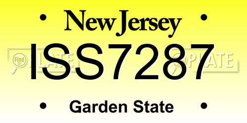 ISS7287 New Jersey License Plate