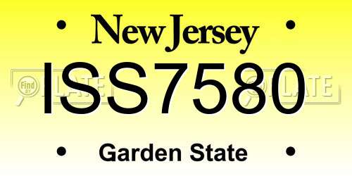 ISS7580 New Jersey License Plate