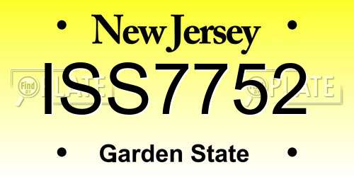 ISS7752 New Jersey License Plate