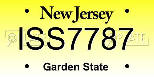 ISS7787 New Jersey License Plate