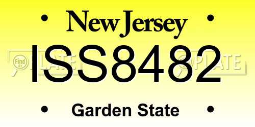 ISS8482 New Jersey License Plate