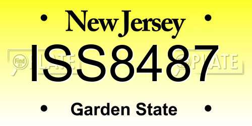 ISS8487 New Jersey License Plate