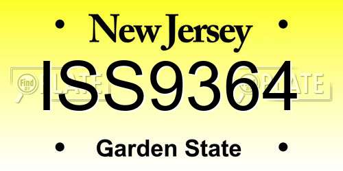 ISS9364 New Jersey License Plate