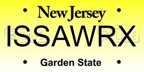 ISSAWRX New Jersey License Plate