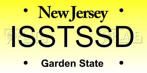 ISSTSSD New Jersey License Plate