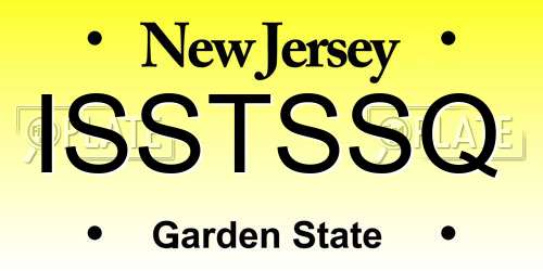 ISSTSSQ New Jersey License Plate