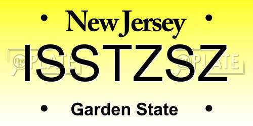 ISSTZSZ New Jersey License Plate