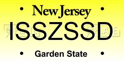 ISSZSSD New Jersey License Plate