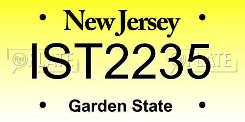 IST2235 New Jersey License Plate