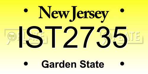 IST2735 New Jersey License Plate