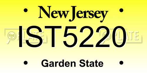 IST5220 New Jersey License Plate