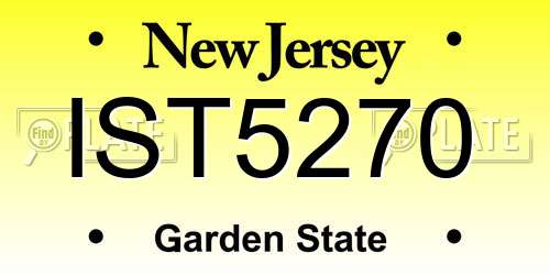 IST5270 New Jersey License Plate