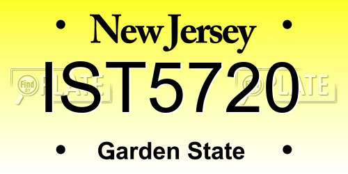 IST5720 New Jersey License Plate