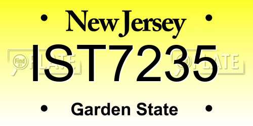 IST7235 New Jersey License Plate