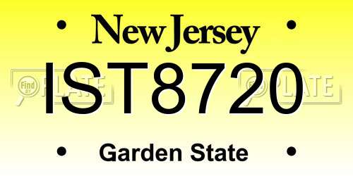 IST8720 New Jersey License Plate