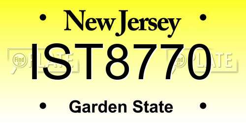 IST8770 New Jersey License Plate
