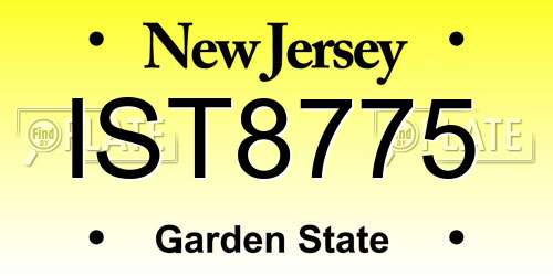 IST8775 New Jersey License Plate