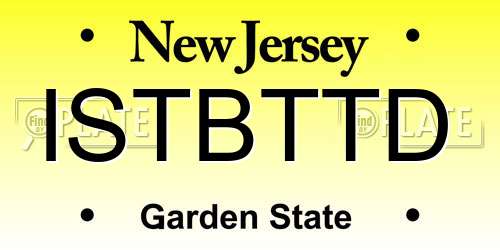 ISTBTTD New Jersey License Plate