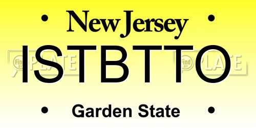 ISTBTTO New Jersey License Plate