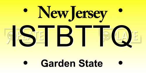 ISTBTTQ New Jersey License Plate