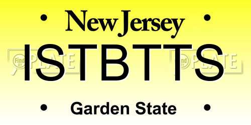 ISTBTTS New Jersey License Plate