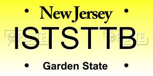 ISTSTTB New Jersey License Plate
