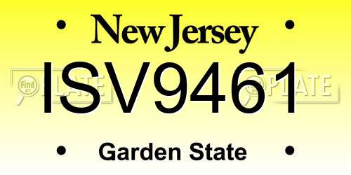 ISV9461 New Jersey License Plate