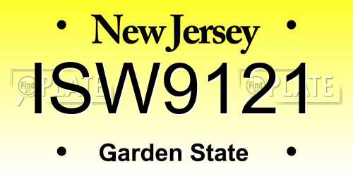 ISW9121 New Jersey License Plate