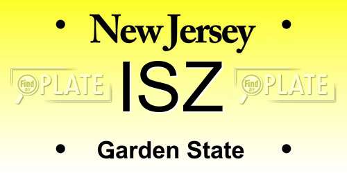 ISZ New Jersey License Plate