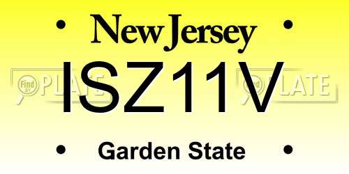 ISZ11V New Jersey License Plate