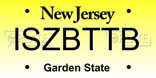ISZBTTB New Jersey License Plate