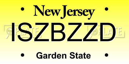 ISZBZZD New Jersey License Plate