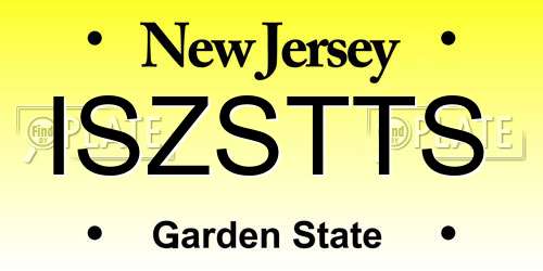 ISZSTTS New Jersey License Plate